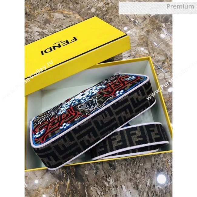 Fendi Baguette Medium Flora Embroidered Shoulder Bag Brown 2020 (AFEI-20062235)