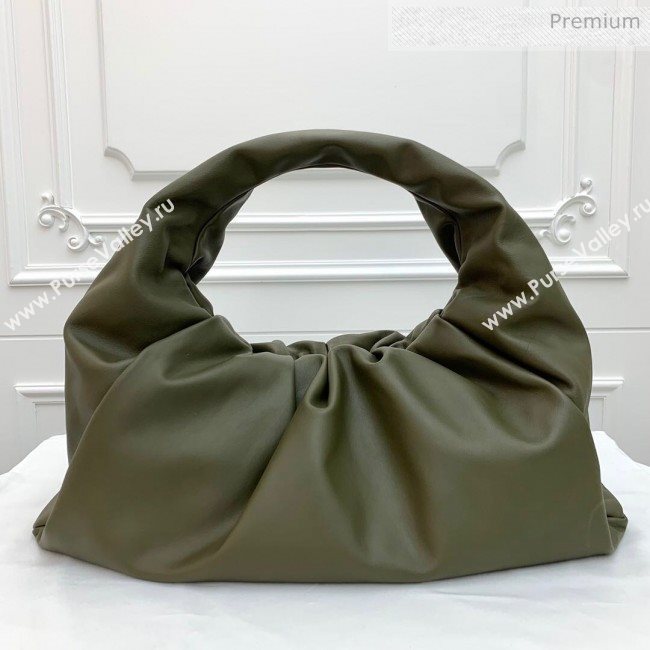 Bottega Veneta Large BV Jodie Leather Hobo Bag Dark Green 2020 (MS-20062318)