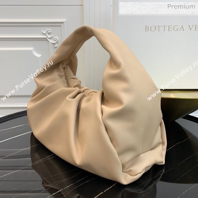 Bottega Veneta Large BV Jodie Leather Hobo Bag Nude 2020 (MS-20062325)