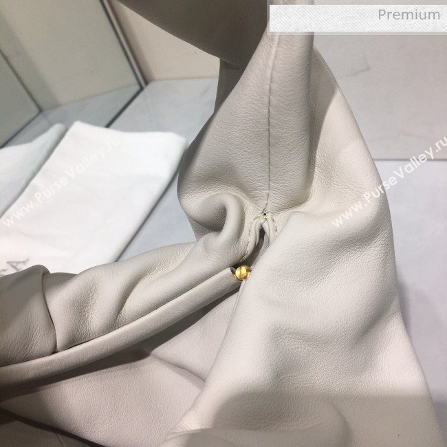 Bottega Veneta Small BV Jodie Leather Hobo Bag White 2020 (MS-20062328)