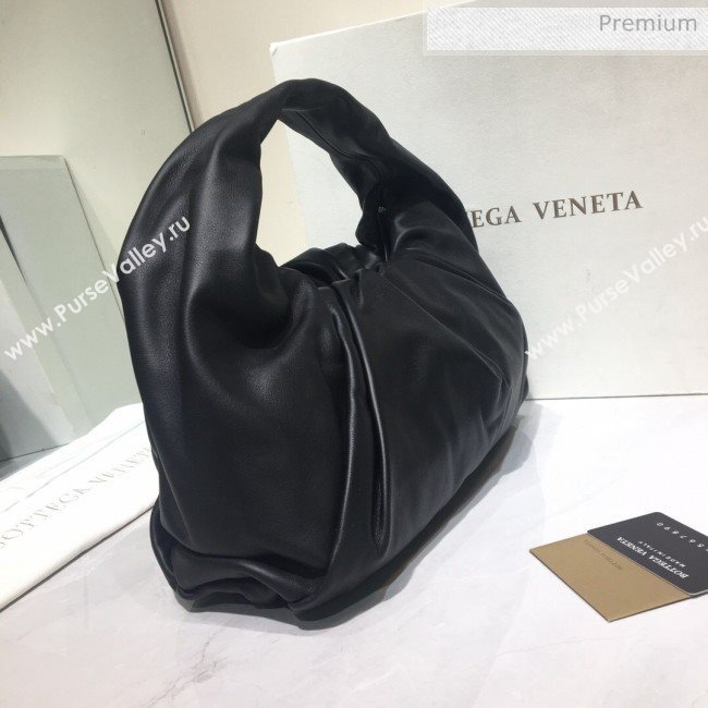 Bottega Veneta Small BV Jodie Leather Hobo Bag Black 2020 (MS-20062326)