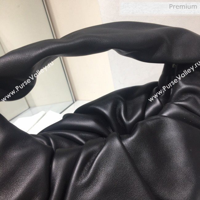 Bottega Veneta Small BV Jodie Leather Hobo Bag Black 2020 (MS-20062326)