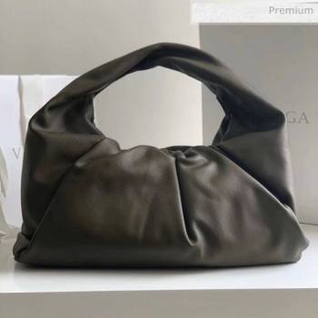 Bottega Veneta Small BV Jodie Leather Hobo Bag Dark Green 2020 (MS-20062331)