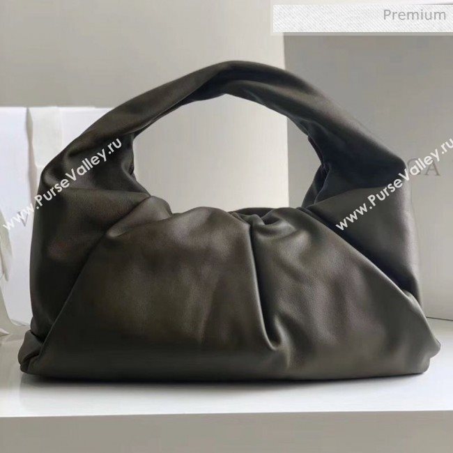 Bottega Veneta Small BV Jodie Leather Hobo Bag Dark Green 2020 (MS-20062331)