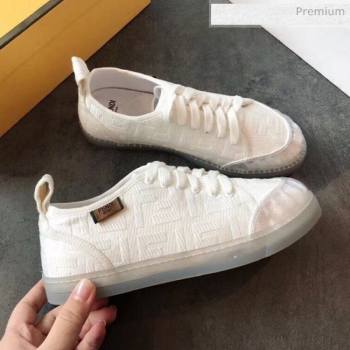 Fendi FF Canvas and PVC Low-Top Sneakers with Label White 2020 (EM-20062409)