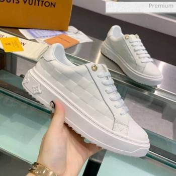 Louis Vuitton Frontrow Calfskin Damier Sneaker White 2020 (For Women and Men) (SY-20062429)