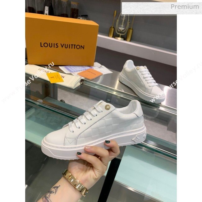 Louis Vuitton Frontrow Calfskin Damier Sneaker White 2020 (For Women and Men) (SY-20062429)