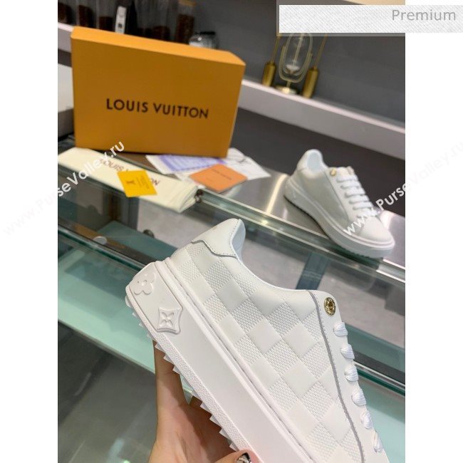 Louis Vuitton Frontrow Calfskin Damier Sneaker White 2020 (For Women and Men) (SY-20062429)