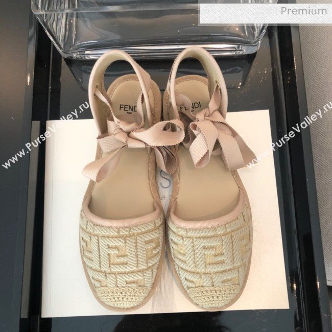 Fendi FF Laces Flat Espadrilles Beige 2020 (SY-20062449)