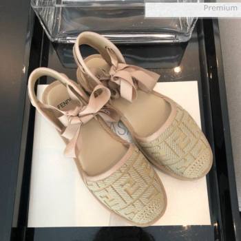 Fendi FF Laces Flat Espadrilles Beige 2020 (SY-20062449)