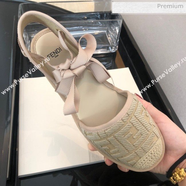 Fendi FF Laces Flat Espadrilles Beige 2020 (SY-20062449)