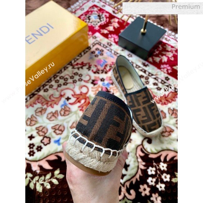 Fendi FF Canvas Flat Espadrilles Brown 2020 (HB-20062809)