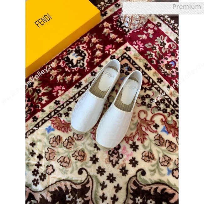 Fendi FF Canvas Flat Espadrilles White 2020 (HB-20062810)