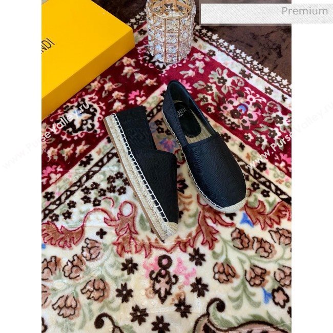 Fendi FF Canvas Flat Espadrilles Black 2020 (HB-20062812)