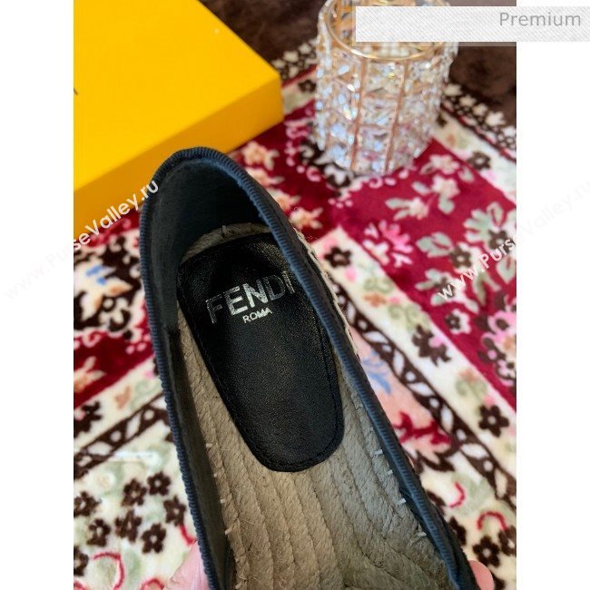 Fendi FF Canvas Flat Espadrilles Black 2020 (HB-20062812)