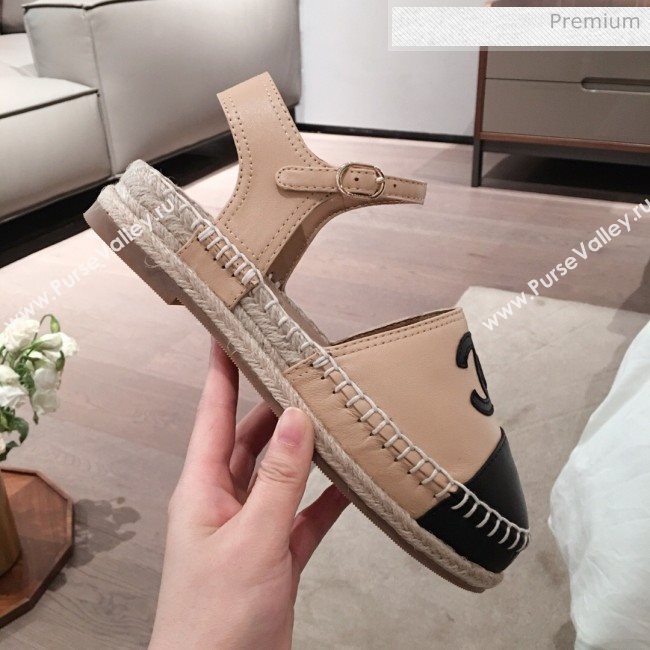 Chanel Lambskin Flat Espadrilles G36184 Beige 2020 (KL-20062815)