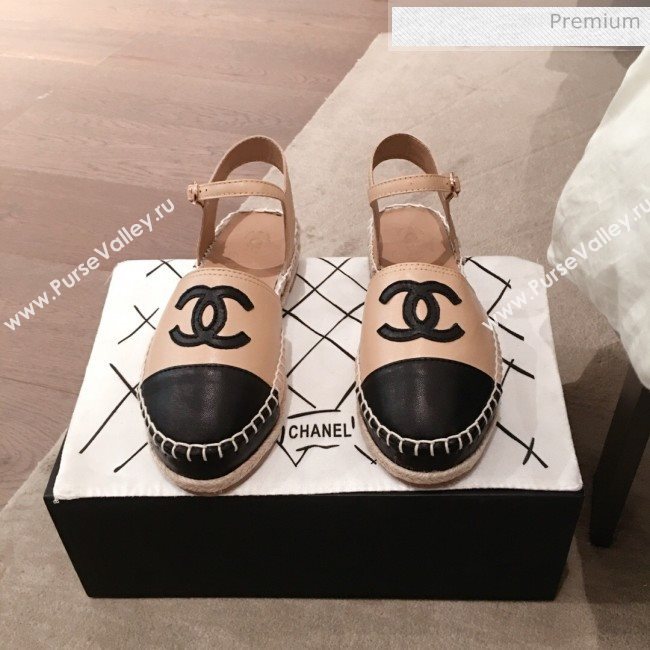 Chanel Lambskin Flat Espadrilles G36184 Beige 2020 (KL-20062815)