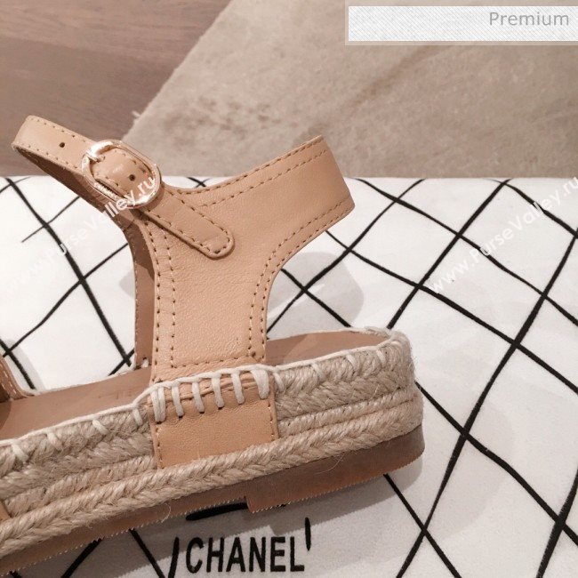 Chanel Lambskin Flat Espadrilles G36184 Beige 2020 (KL-20062815)