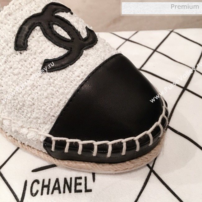 Chanel Tweed Flat Espadrilles G36184 White 2020 (KL-20062816)