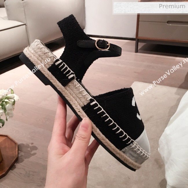 Chanel Tweed Flat Espadrilles G36184 Black 2020 (KL-20062817)