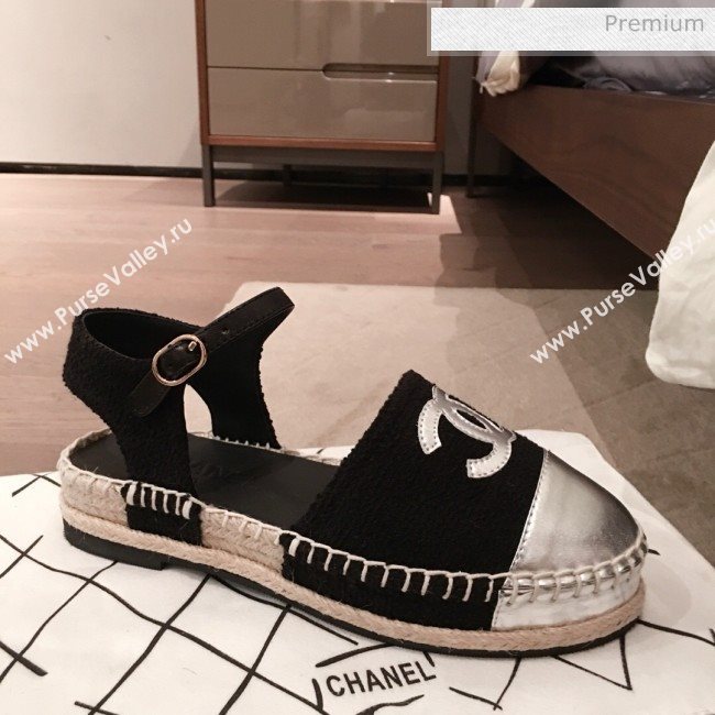 Chanel Tweed Flat Espadrilles G36184 Black 2020 (KL-20062817)