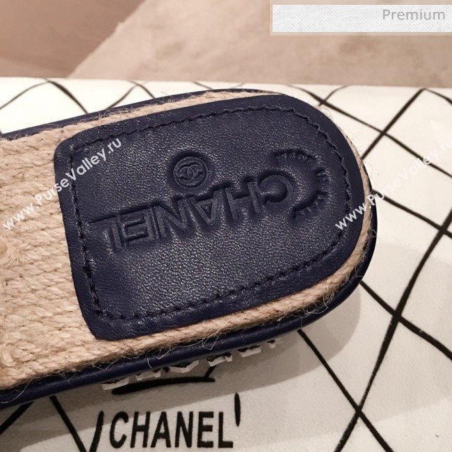 Chanel Quilted Leather Platform Mule Slide Sandals Blue 2020 (KL-20062826)