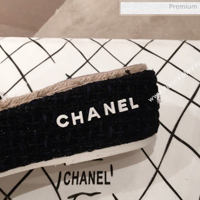 Chanel Tweed Platform Mule Slide Sandals White 2020 (KL-20062828)