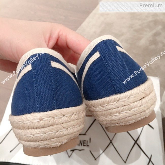 Chanel Vintage Canvas Label Espadrille Sneakers Blue 2020 (KL-20062859)