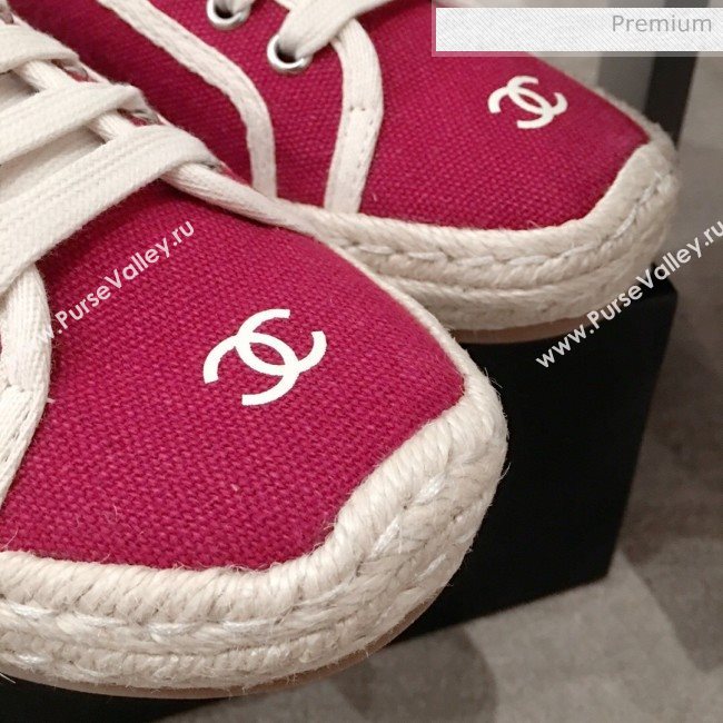 Chanel Vintage Canvas Label Espadrille Sneakers Red 2020 (KL-20062858)