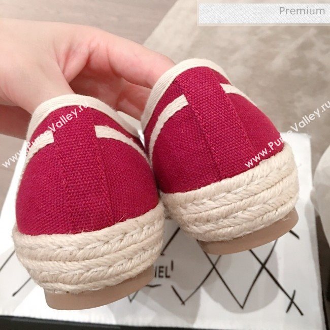 Chanel Vintage Canvas Label Espadrille Sneakers Red 2020 (KL-20062858)