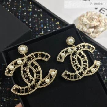 Chanel CC Short Earring Gold/Pearly White 60 2020 (YF-20062903)