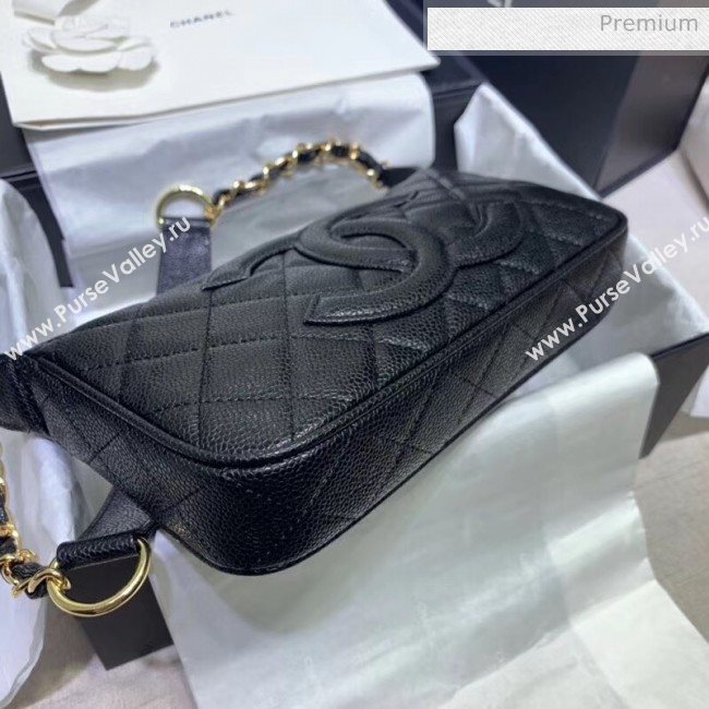 Chanel Grained Leather Hobo Bag B01960 Black 2020 (JY-20062916)