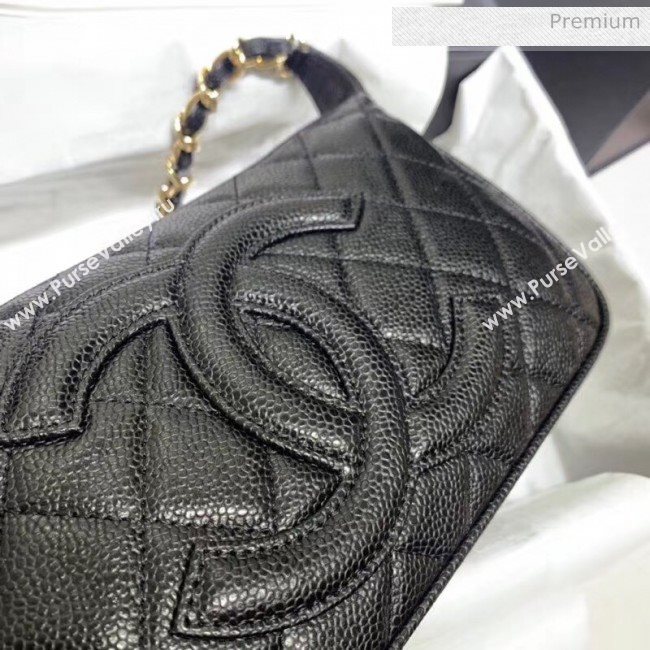 Chanel Grained Leather Hobo Bag B01960 Black 2020 (JY-20062916)