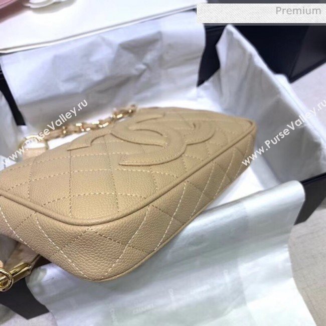 Chanel Grained Leather Hobo Bag B01960 Beige 2020 (JY-20062917)