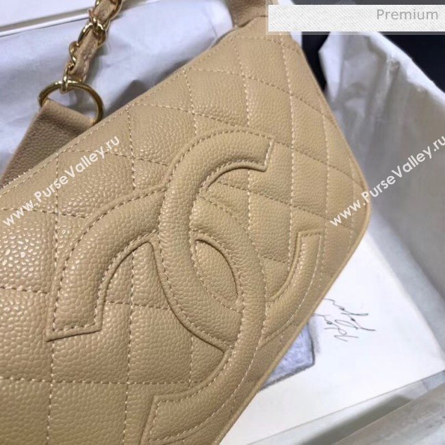 Chanel Grained Leather Hobo Bag B01960 Beige 2020 (JY-20062917)