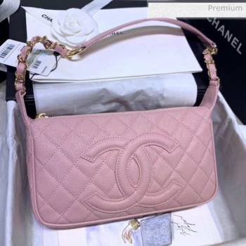 Chanel Grained Leather Hobo Bag B01960 Pink 2020 (JY-20062918)