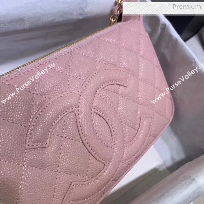 Chanel Grained Leather Hobo Bag B01960 Pink 2020 (JY-20062918)