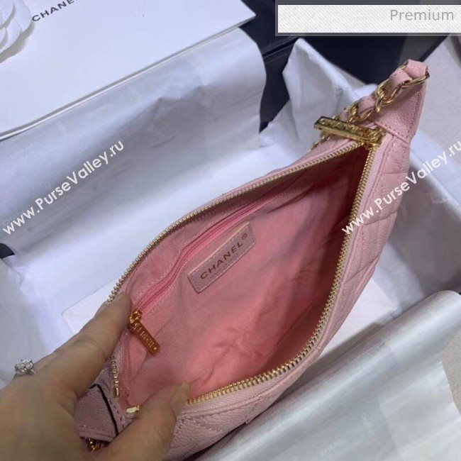 Chanel Grained Leather Hobo Bag B01960 Pink 2020 (JY-20062918)