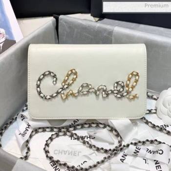 Chanel Calfskin Chain CHANEL Wallet on Chian WOC White 2020 (JY-20062924)