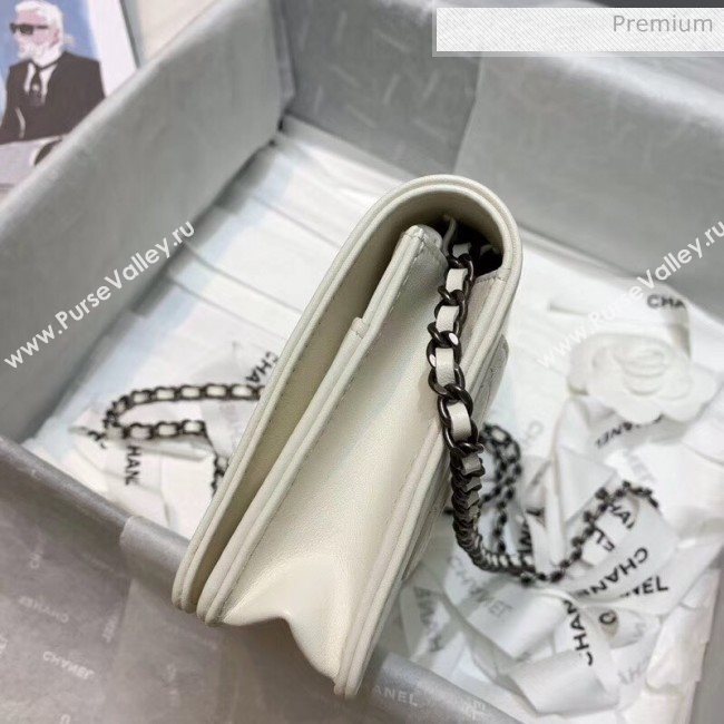 Chanel Calfskin Chain CHANEL Wallet on Chian WOC White 2020 (JY-20062924)