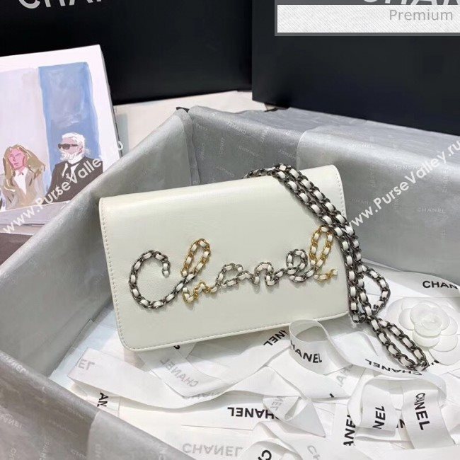 Chanel Calfskin Chain CHANEL Wallet on Chian WOC White 2020 (JY-20062924)