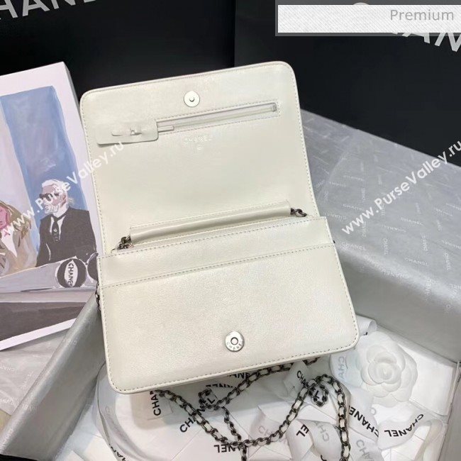 Chanel Calfskin Chain CHANEL Wallet on Chian WOC White 2020 (JY-20062924)