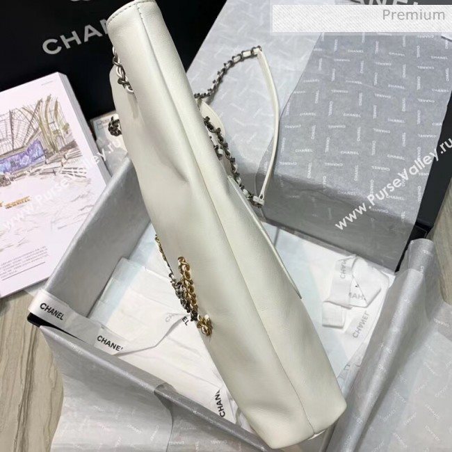 Chanel Calfskin Chain CHANEL Shopping Bag White 2020 (JY-20062922)