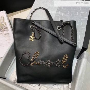 Chanel Calfskin Chain CHANEL Shopping Bag Black 2020 (JY-20062921)