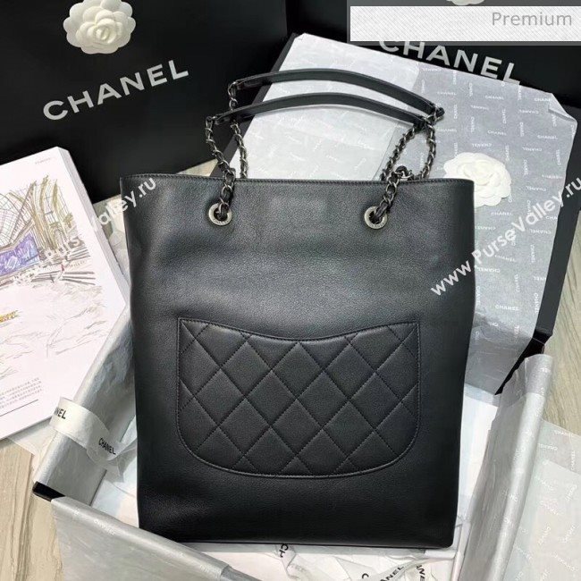 Chanel Calfskin Chain CHANEL Shopping Bag Black 2020 (JY-20062921)