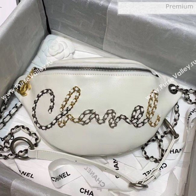 Chanel Calfskin Chain CHANEL Waist Bag AS1783 White 2020 (JY-20062920)