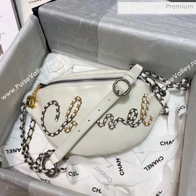 Chanel Calfskin Chain CHANEL Waist Bag AS1783 White 2020 (JY-20062920)