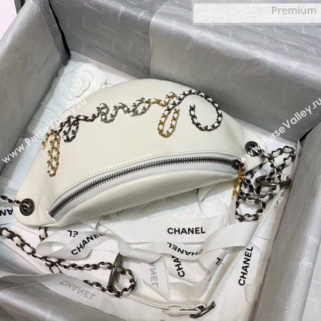 Chanel Calfskin Chain CHANEL Waist Bag AS1783 White 2020 (JY-20062920)