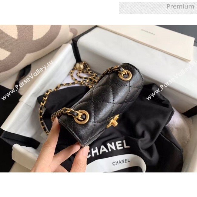 Chanel Quilted Leather Phone Holder with Metal Ball Black 2020 (XING-20062929)