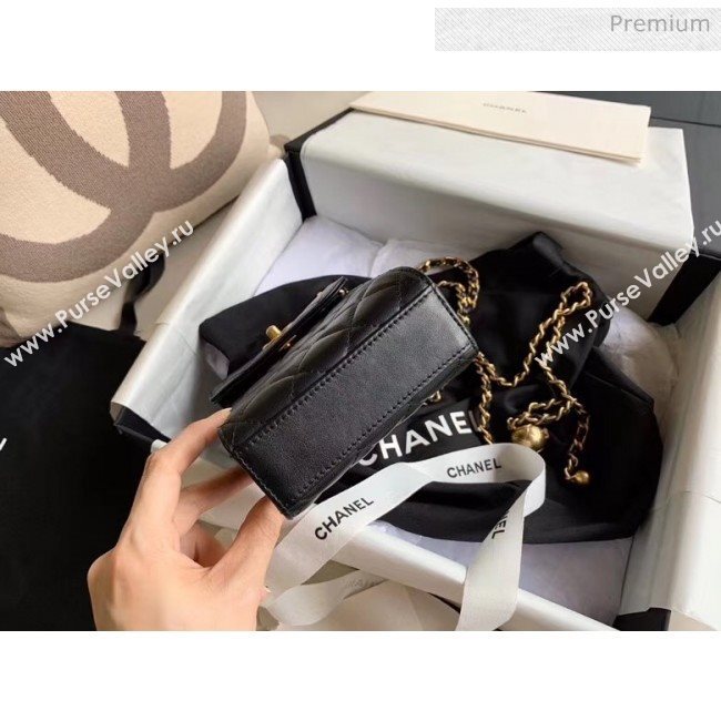 Chanel Quilted Leather Phone Holder with Metal Ball Black 2020 (XING-20062929)